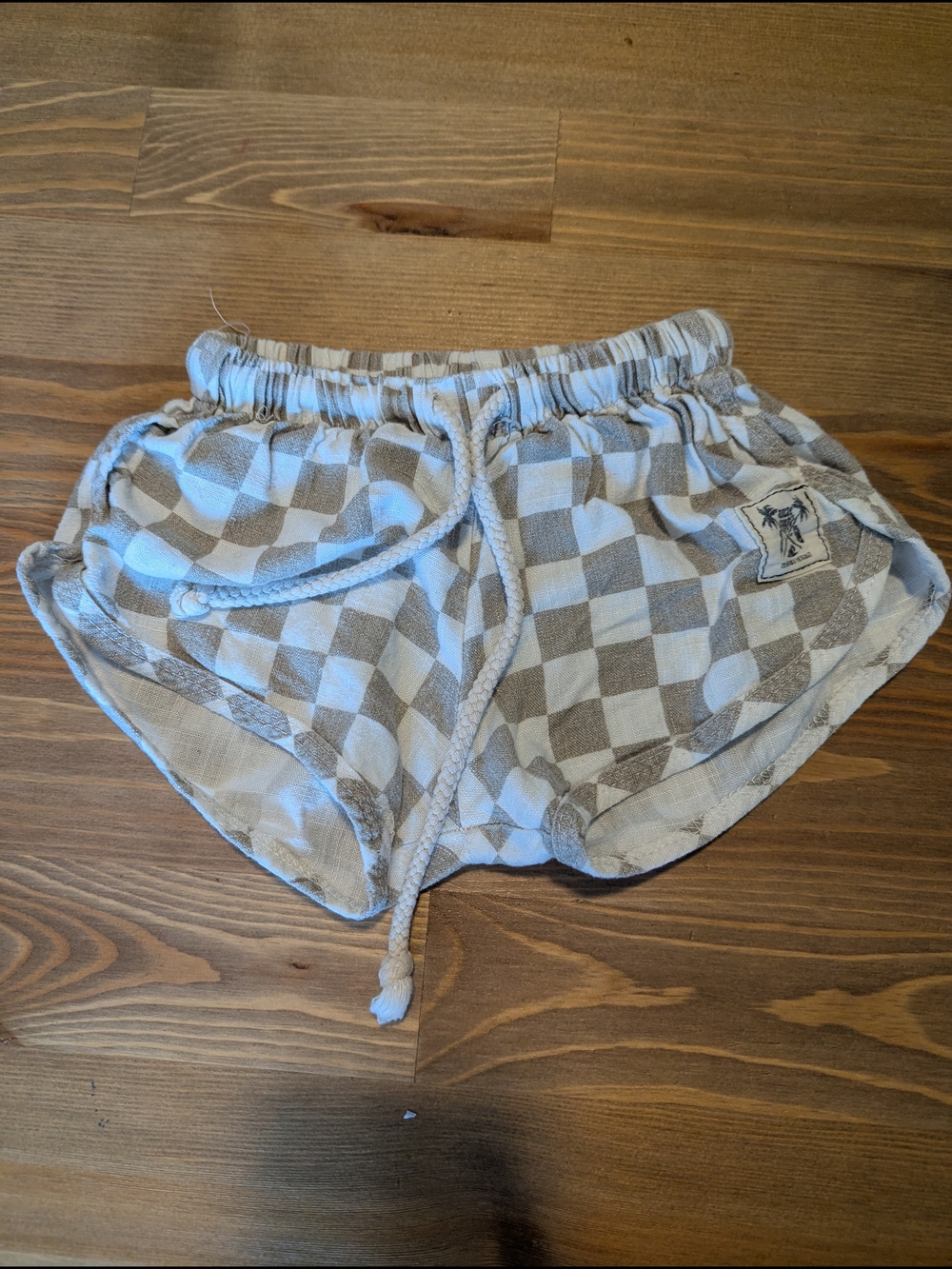 Carter's Cream and Tan Checkered Girls' Shorts